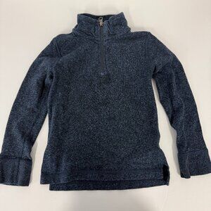 J.Crew Crewcuts Kids Navy Blue Heather Half Zip Pullover Sweatshirt Top Size 4-5